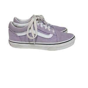 Vans Kids Canvas Skate Sneakers Purple Round Toe